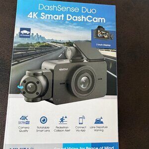 Vivitar 4k Smart Dash Cam Dashcam Dashsense Duo AI Powered-Black-New in Box